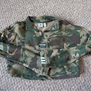 Adidas Cropped Camouflage Quarter Zip
